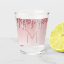 Roze Roze Gouden Glitter & Glans Monogram Verjaard