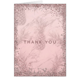 Roze roze gouden glitters ananas bedankt