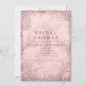 Roze roze gouden glitters ananas bruidsdouche kaart (Voorkant)