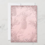 Roze roze gouden glitters ananas verloving kaart (Achterkant)