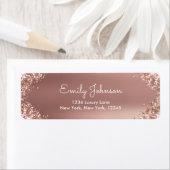 Roze Roze Gouden Glitters en Glans Etiket (Insitu)