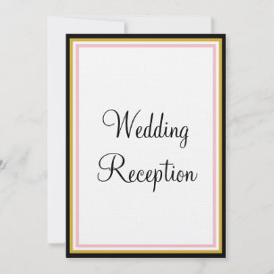 Roze Roze Gouden Monogram Trouwreceptie Kaart