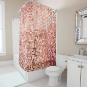 Roze roze gouden mozaïektegels voor textuurbakken douchegordijn (In situ)