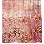 Roze roze gouden mozaïektegels voor textuurbakken douchegordijn (Voorkant)