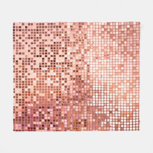 Roze roze gouden mozaïektegels voor textuurbakken fleece deken (Voorkant (Horizontaal))