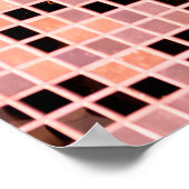 Roze roze gouden mozaïektegels voor textuurbakken poster (Hoek)