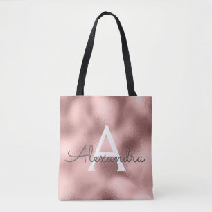 Roze roze gouden spaarpot tote bag