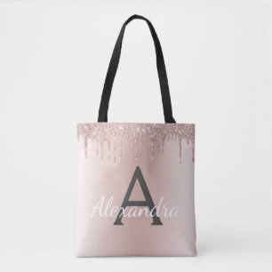 Roze roze gouden spaarpot tote bag
