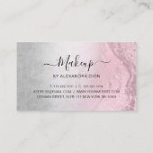 Roze roze goudglitter en zilvervormer visitekaartje (Achterkant)