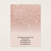 Roze roze goudglitter ketting display visitekaartje (Achterkant)