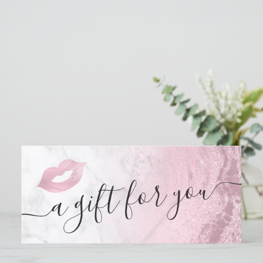 Roze roze goudglitter lippen marmer make-up arties (Staand voorkant)