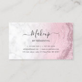 Roze roze goudglitter lippen marmer make-up arties visitekaartje (Achterkant)