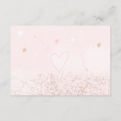 Roze roze goudglitter maan brengt boek baby shower informatiekaartje (Achterkant)