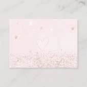 Roze roze goudglitter maandoperraffinage baby informatiekaartje (Achterkant)