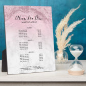 Roze roze goudglitter marmer make-up fotoplaat (Zijkant)