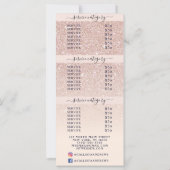 Roze roze goudglitter ombre salon - prijslijst (Achterkant)