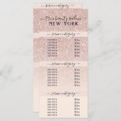 Roze roze goudglitter ombre salon - prijslijst (Voorkant / Achterkant)