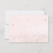 Roze roze goudglitter over het baby shower van de  bedankkaart (Achterkant)