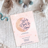Roze roze goudglitter over het baby shower van de  kaart