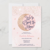 Roze roze goudglitter over het baby shower van de  kaart (Voorkant)