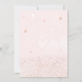 Roze roze goudglitter over het baby shower van de  kaart (Achterkant)