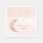 Roze roze goudglitter over het baby shower van de  servet (Voorkant)