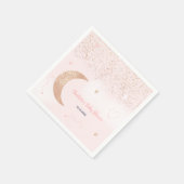 Roze roze goudglitter over het baby shower van de  servet (Hoek)