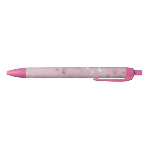 Roze roze goudglitter zwarte inkt pen