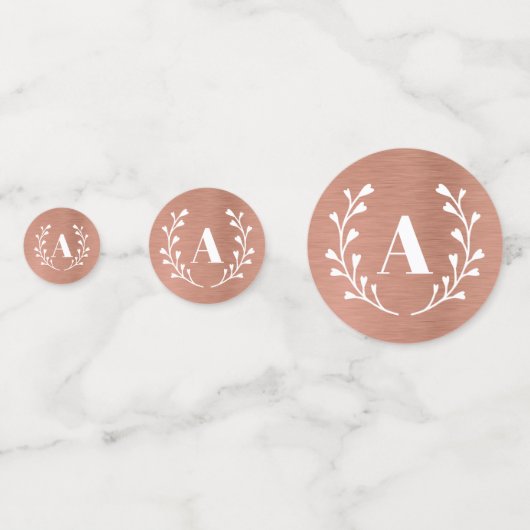 Roze roze goudmonogram Alle Initialen op maat Confetti (Achterkanten)