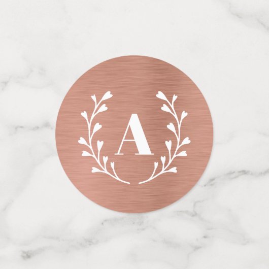 Roze roze goudmonogram Alle Initialen op maat Confetti (Kleine voorkant)