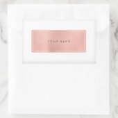 Roze roze goudpoeder Metaalachtig rechthoekig Logo Rechthoekige Sticker (Tas)