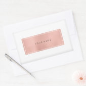 Roze roze goudpoeder Metaalachtig rechthoekig Logo Rechthoekige Sticker (Envelop)