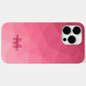 Roze roze Gradiënt Geometrisch Mesh Patroon Monogr Case-Mate iPhone Case (Achterkant (horizontaal))
