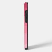 Roze roze Gradiënt Geometrisch Mesh Patroon Monogr iPhone Hoesje (Linkerkant)