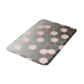 Roze Roze Grijs & Goud Zeshoek Modern Glam Badmat (Gekanteld)