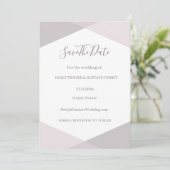 Roze Roze Grijs Witte Zeshoek Save The Date Huweli Kaart (Staand voorkant)