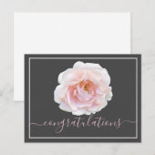 Roze roze grijze achtergrond Gefeliciteerd Briefkaart (Voorkant / Achterkant)