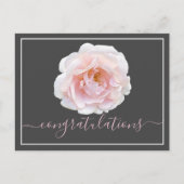 Roze roze grijze achtergrond Gefeliciteerd Briefkaart (Voorkant)