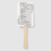 Roze Roze Grijze Roos Bloemige Waterverf Programma Handwaaier (Achterkant)