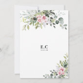 Roze Roze Groene Baby Shower Uitnodiging (Achterkant)