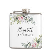 Roze Roze Groene Bruiloftsdouche Fles Heupfles (Voorkant)