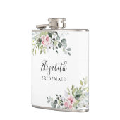 Roze Roze Groene Bruiloftsshower Fles Heupfles (Links)