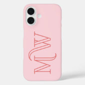 Roze Roze Grote Beginletters Monogram Eenvoudig Mi Case-Mate iPhone Case (Achterkant)