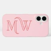 Roze Roze Grote Beginletters Monogram Eenvoudig Mi Case-Mate iPhone Case (Achterkant (horizontaal))