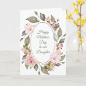 Roze roze grote dochterkaart kaart (Gele Bloem)