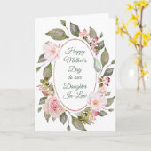 Roze roze grote papieren papieren Moederdag Kaart (Gele Bloem)