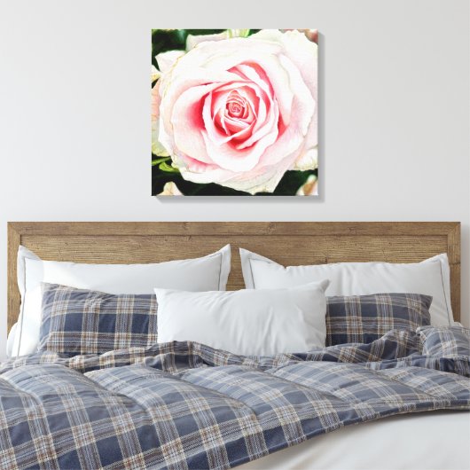 Roze Roze Hand-getrokken Potlood Crayon Art Print (Insitu (Slaapkamer))
