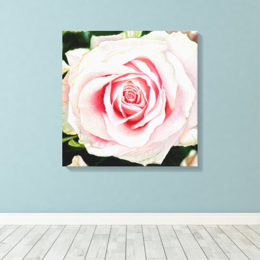 Roze Roze Hand-getrokken Potlood Crayon Art Print (Insitu (Houten vloer))