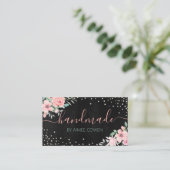  roze roze handgemaakte keuzekaars visitekaartje (Staand voorkant)