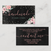  roze roze handgemaakte keuzekaars visitekaartje (Voorkant / Achterkant)